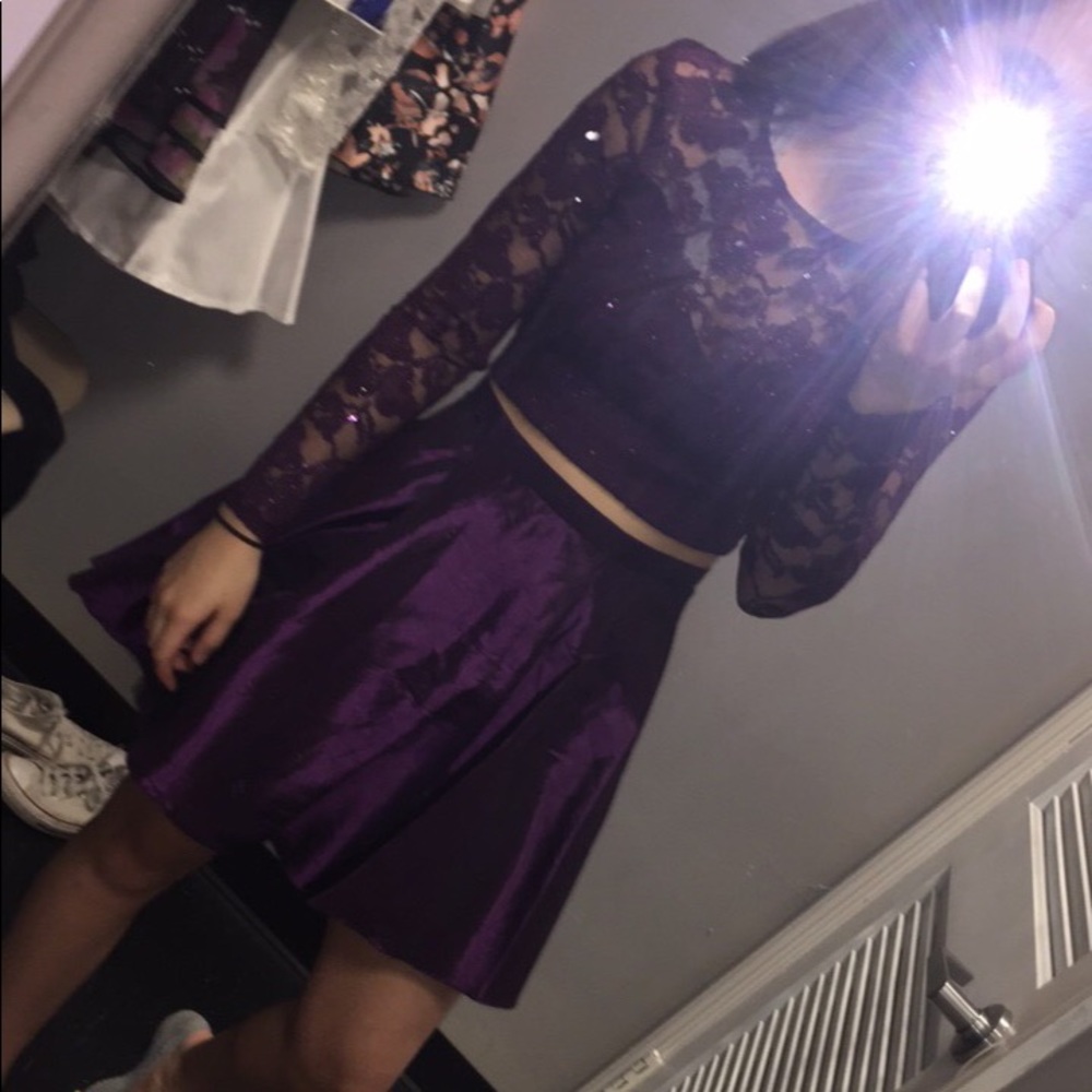 Two Piece Purple Dress